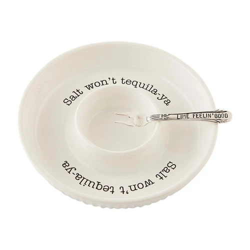 Mud Pie Margarita Glass Lime & Salt Rimmer Set