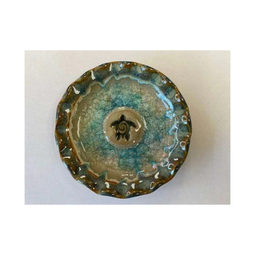 Down To Earth Pottery Sea Turtle Icon Glazed Trinket Dish Down To Earth Pottery Sea Turtle Icon Glazed Trinket Dish