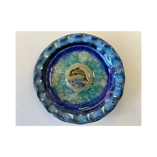 Down To Earth Pottery Dolphin Icon Glazed Trinket Dish