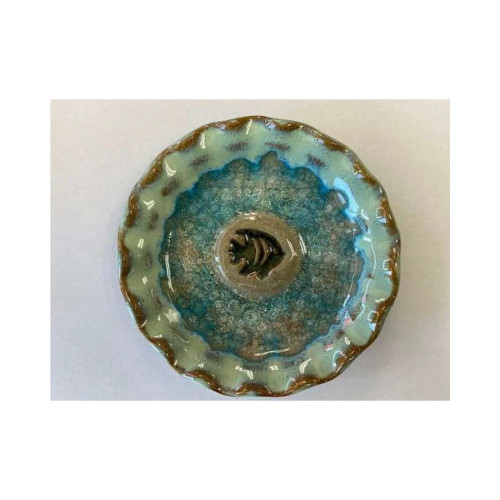 Down To Earth Pottery Tropical Fish Icon Glazed Trinket Dish Down To Earth Pottery Tropical Fish Icon Glazed Trinket Dish