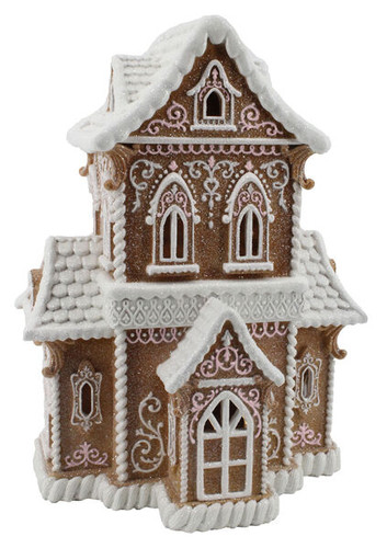 December Diamonds Beach Sand Victorian Gingerbread LED Lighted House December Diamonds Beach Sand Victorian Gingerbread LED Lighted House