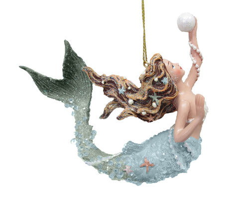 December Diamonds Glitter Mermaid Swimming With A Pearl Christmas Tree Ornament
