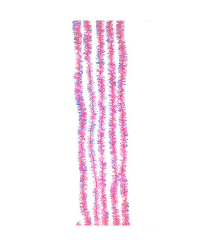 Kurt Adler Iridescent Tinsel Super Bright Christmas Pink Cascade Light 5 Strand Set