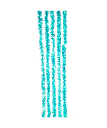 Kurt Adler Iridescent Tinsel Super Bright Christmas Teal Blue Cascade Light 5 Strand Set