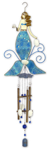 Sunset Vista Mermaid Seashell Splash Wind Chime