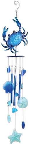 Sunset Vista Blue Crab Dangle Shells and Starfish Wind Chime