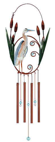 Sunset Vista Heron Bird Wind Chime