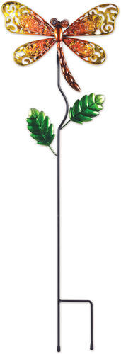 Sunset Vista Metallic Lacy Dragonfly Garden Stake 