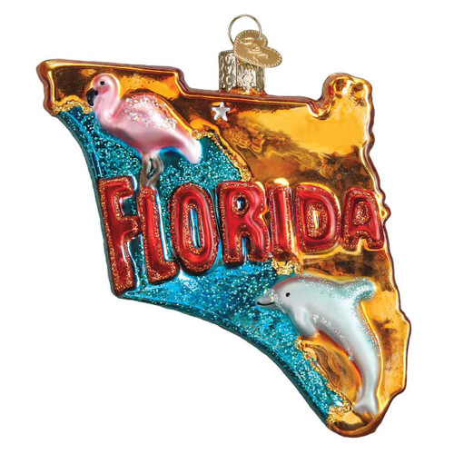 Old World Christmas State Of Florida Tree Glass Ornament
