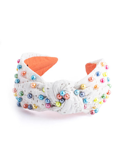 Namjosh Rainbow Pearls Eyelet Headband