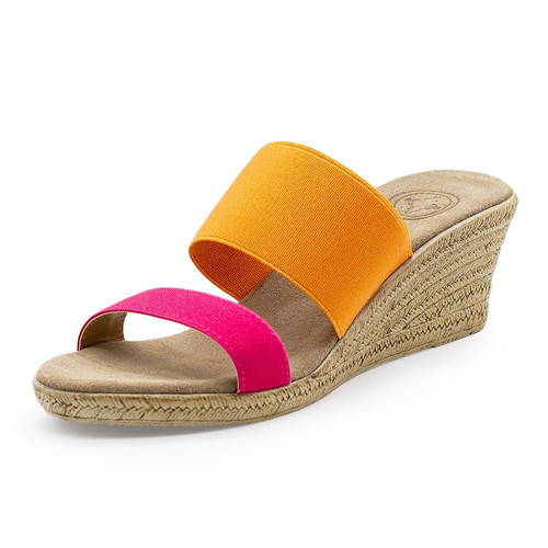 Charleston Shoes Backless Cooper Two Tone Wedge Sandal Charleston Shoes Backless Cooper Two Tone Wedge Sandal