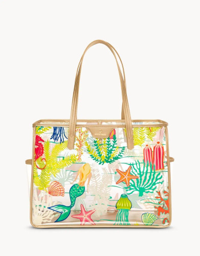 Spartina 449 Golden Mermaid Clear Large Beach Tote Bag Spartina 449 Golden Mermaid Clear Large Beach Tote Bag