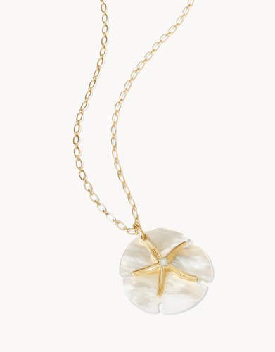 Spartina 449 Star  Sand Mother of Pearl Gold Long Necklace