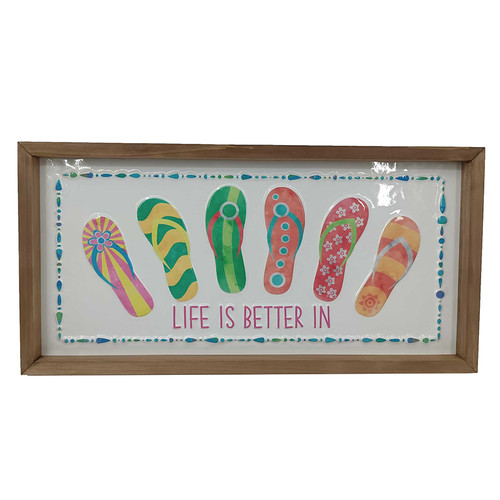 Life Is Better In Flip Flops Framed Wall Sign  