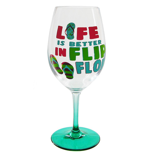 Life Is Better In Flip Flops Acrylic Wine Glass 