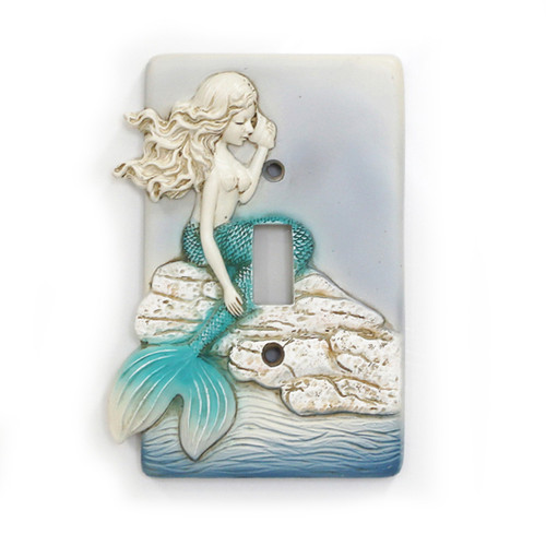 Mermaid On An Ocean Rock Single Light Switchplate