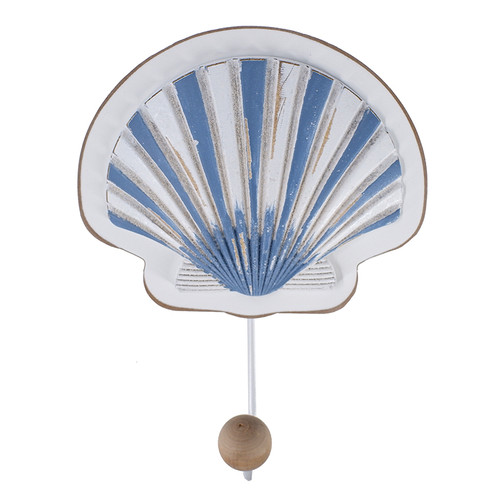 Large Blue Scallop Seashell Wall Hook