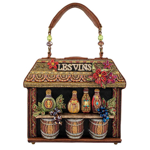 Mary Frances Open Bar Wine Barrels Top Handle Purse Mary Frances Open Bar Wine Barrels Top Handle Purse