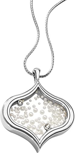 Brighton Las Vegas Floating Saltar Pearl Long Silver Necklace