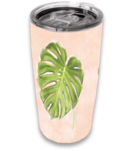 Palm Leaf Paradise Stainless Steel Tumbler With Lid