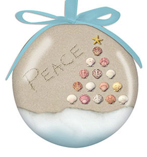 Cape Shore Peace Beach Sea Shell Christmas Tree Ball Ornament