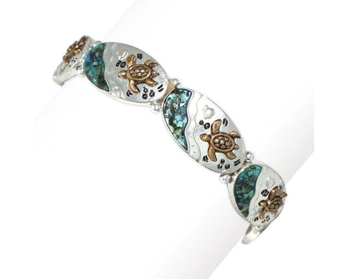 Periwinkle To The Sea Turtle Tri-Tone Bracelet