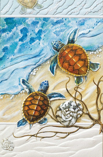 Two Turtle Hatchlings Thank You Card
