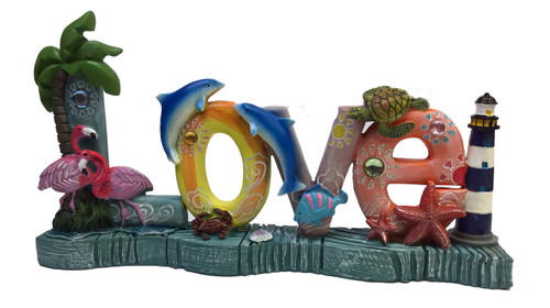 Love Word Tropical Tabletop Decor Sign