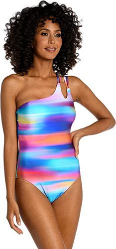 La Blanca Sunset Shores Strappy One Shoulder One Piece Swimsuit La Blanca Sunset Shores Strappy One Shoulder One Piece Swimsuit