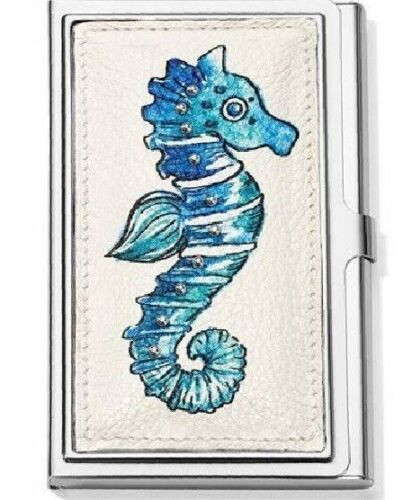 Brighton Sea Shore Blue Seahorse Business Card Case