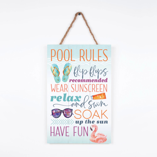Pool Rules Wall Decor Sign