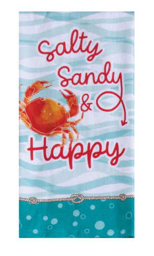 Kay Dee Salty Sandy & Happy Coral Reef Crab Kitchen Towel