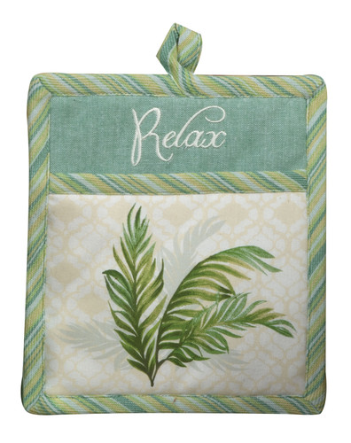 Palm Frond Cove Potholder Oven Pocket Mitt