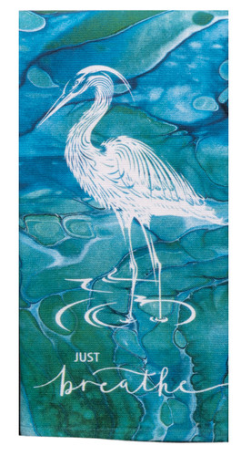 Coastal Tranquility Just Breathe Heron Kitchen Towel Coastal Tranquility Just Breathe Heron Kitchen Towel