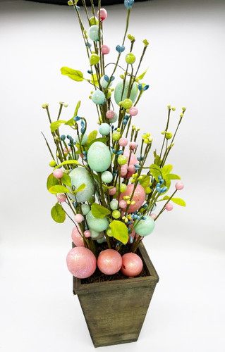 Fantastic Craft Coastal Easter Egg Tree In A Wooden Pot