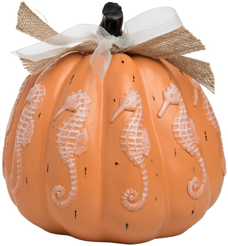 Pumpkin Decorated With Seahorses