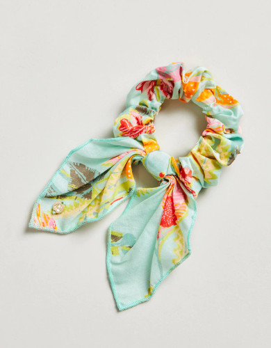 Spartina 449 Queenie Sea Foam Tropical Floral Scrunchie  