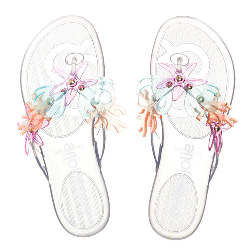 Petite Jolie Lucky Sea Life Translucent Thong Flp Flops