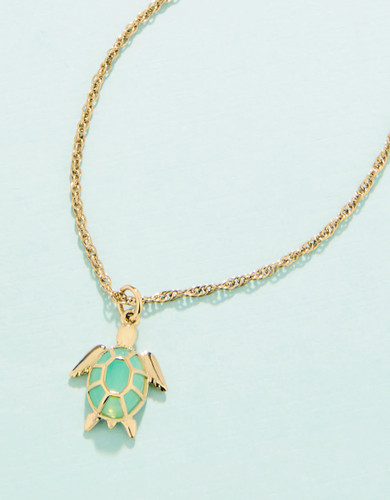 Spartina 449 Hilton Head Sea Seafoam Turtle Gold Chain Necklace