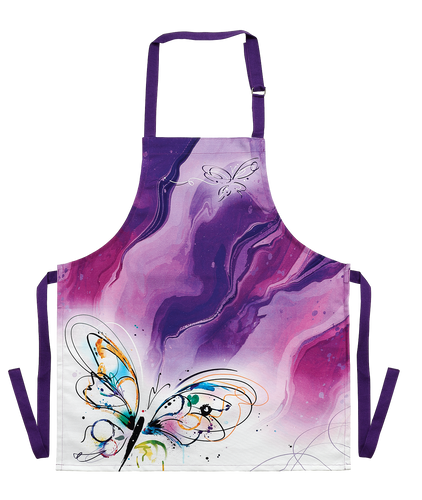Izzy and Oliver Butterfly Purple Bib Apron