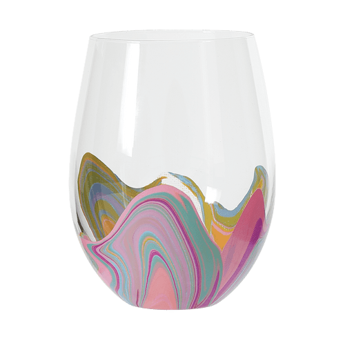 Izzy and Oliver Blue Groove Contemporary Stemless Wine Glass