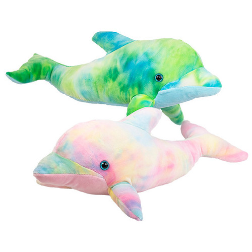 Nature Planet Stuffed Watercolor Tie Dye Dolphin