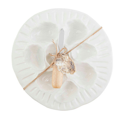 Mud Pie Oyster and Shucking Knife Serving Plate