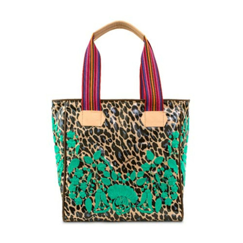 Consuela Bette Valentina Leopard and Floral Embroidered Classic Tote Bag