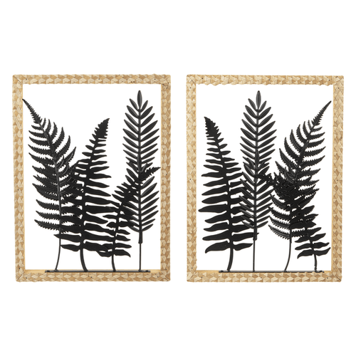 Ganz Natural Seagrass Braided Frame Fern Wall Art Pair