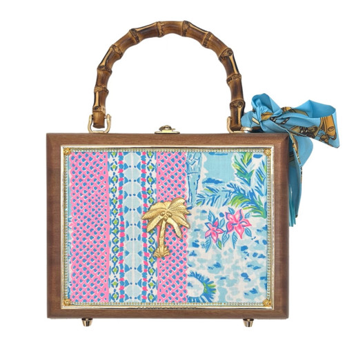 Darling & Company Palm Lilly 2 Sided Tropical Floral Handbag Darling & Company Palm Lilly 2 Sided Tropical Floral Handbag