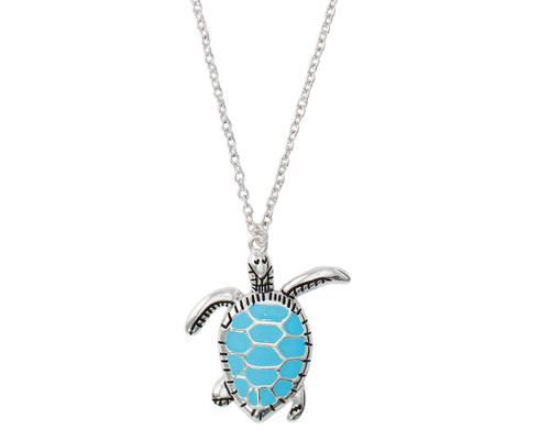 Periwinkle AB Blue Speckled Iridescent Beads Turtle Charm Stretch