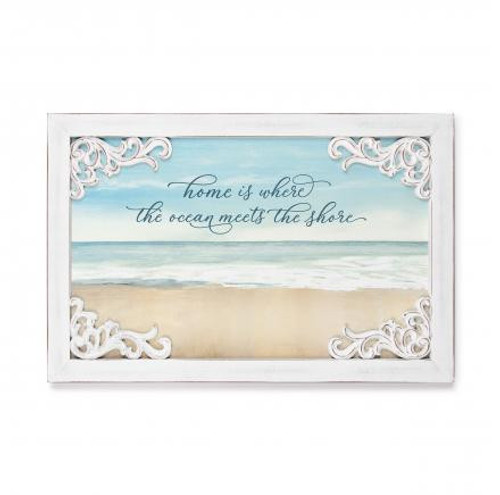 Home Is Where Ornate Wood Wall Sign