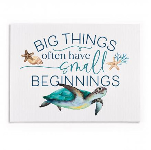 Big Things Small Beginnings Turtle Canvas Wall Art Sign Big Things Small Beginnings Turtle Canvas Wall Art Sign