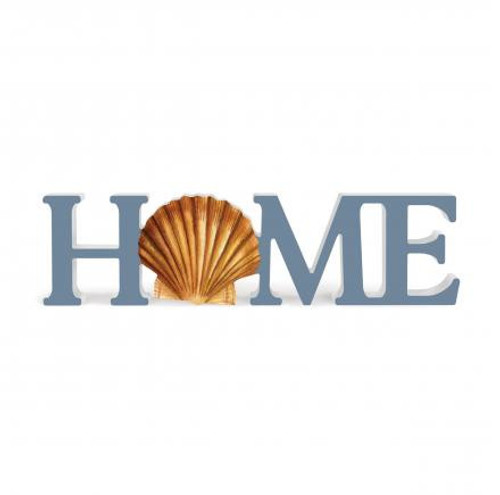 Home Word Tabletop Sign With Seashell Shaped Letter "O" 